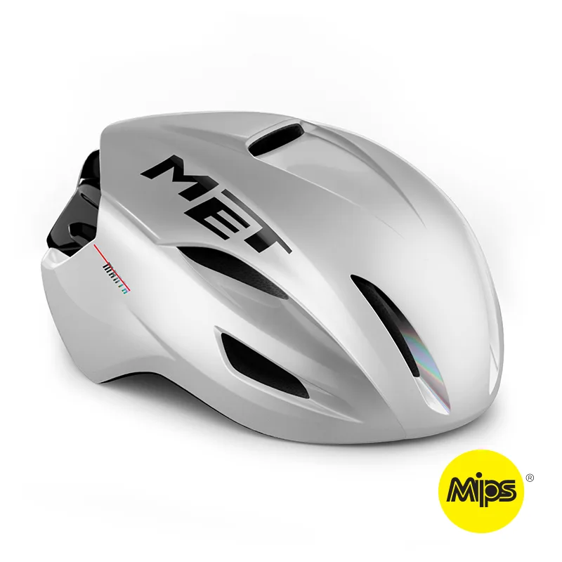 Se MET Manta Mips - Aero Cykelhjelm - Mat White Holopraphic - Str. 58-61 cm hos Cyclesport Silkeborg