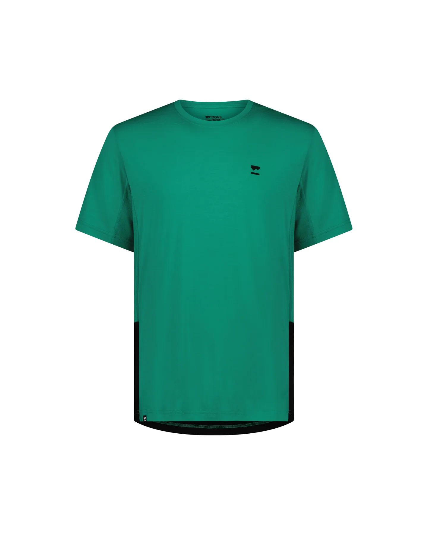 Mons Royale - Tarn Merino Shift T-Shirt - Pop Green / Black - Grøn, Sort L